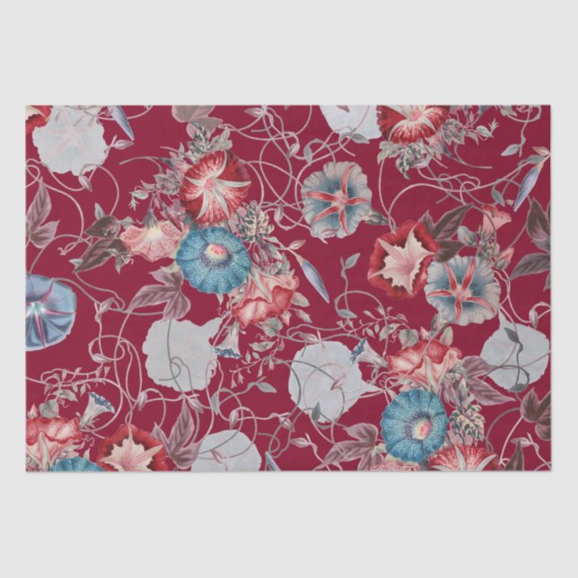 Elegante Vintage Morgenglorien Entdeckungsreise Seidenpapier (Vorderseite)