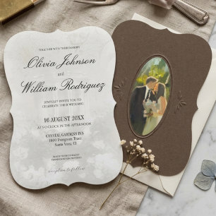 Elegante Vintage-Ölgemälde-Hochzeit Einladung