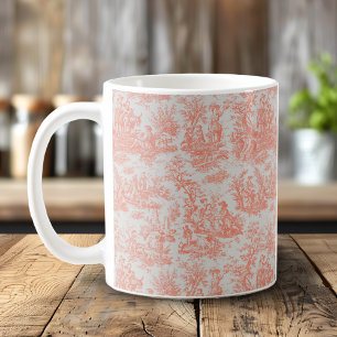 Elegante Vintage Orangentoile de jouy Kaffeetasse