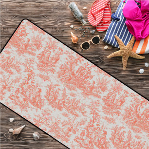 Elegante Vintage Orangentoile de jouy Schreibtischunterlage