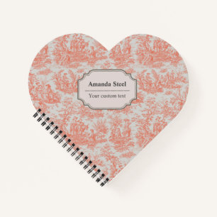 Elegante Vintage Orangentoile Notizbuch