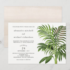 Elegante Vintage Palm-Blätter | Hochzeit Einladung