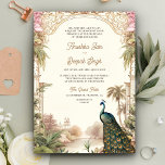 Elegante Vintage Peacock Garden Indian Wedding Einladung<br><div class="desc">Erleben Sie Ihren Aufenthalt mit dieser eleganten Hochzeitsveranstaltung. Freuen Sie sich auf einen schönen Pfau und Vintage Elemente mit QR Code für den Online-UAWG oder den Veranstaltungsort. Fügen Sie einfach Ihre Veranstaltungsdetails zu dieser einfach zu bedienenden Vorlage hinzu,  um sie zu einer einmaligen Einladung zu machen.</div>