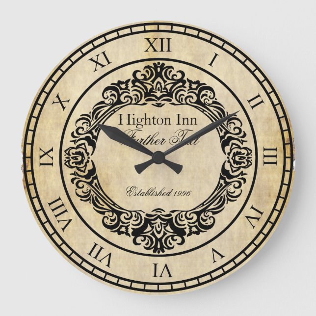 Elegante Vintage Personalisierte Wall-Uhr Große Wanduhr (Vorderseite)