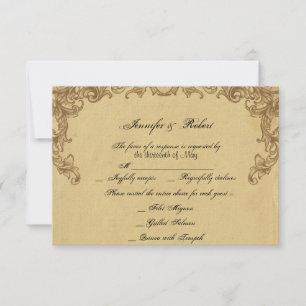 Elegante Vintage Pfauenpfauenkarte RSVP Karte