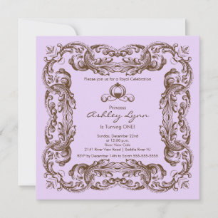 Elegante Vintage Prinzessin Geburtstagsparty Einla Einladung