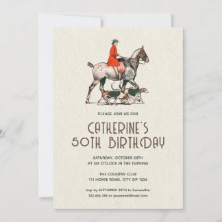 Elegante Vintage-Reiterin mit Jagdhunden
