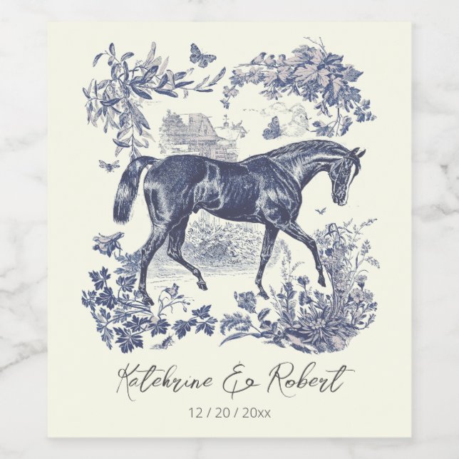 Elegante Vintage Rodeltour Weinetikett (Einzelnes Label)