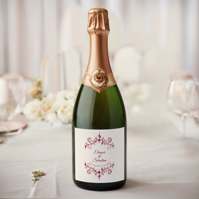 Elegante Vintage Romance Burgund Floral Wedding (Von Creator hochgeladen)