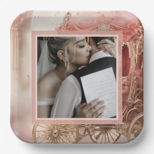Elegante Vintage romantische Hochzeit Pappteller
