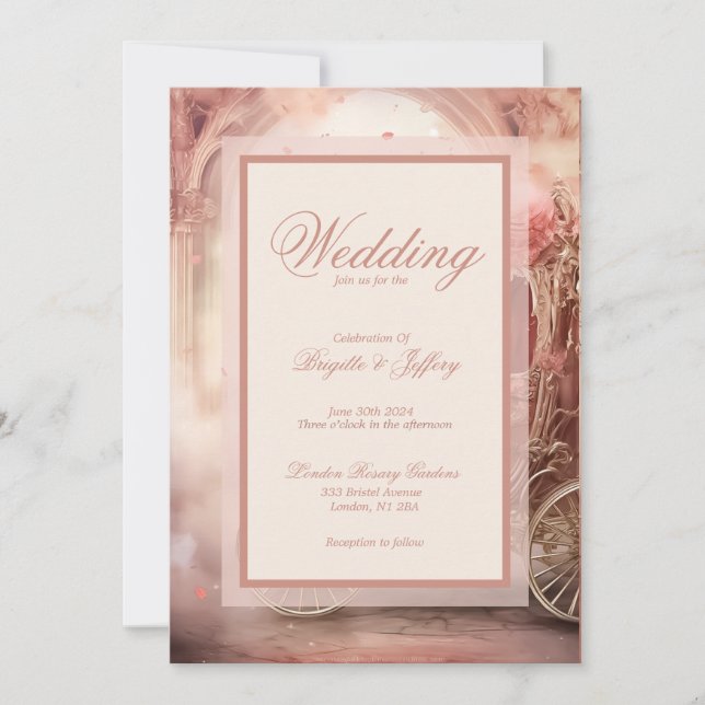 Elegante Vintage romantische Hochzeitseinladung Einladung (Vorderseite)