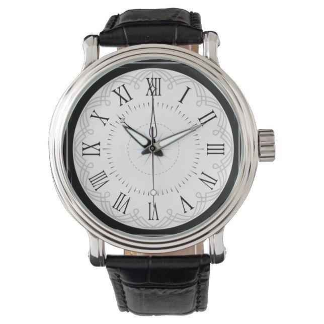 Elegante Vintage römische Zahl Armbanduhr (Vorderseite)