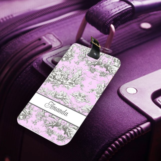 Elegante Vintage Rosa Blütenkulisse Gepäckanhänger (Von Creator hochgeladen)