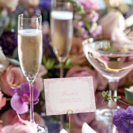 Elegante Vintage rosa Cocktailkarte Mitteilungskarte
