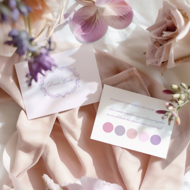 Elegante Vintage rosa Farbpalette Begleitkarte (Elegant Vintage Romantic Pink Purple Color Palette Enclosure Card)