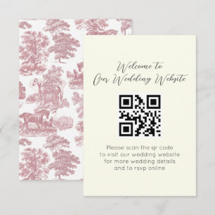 Elegante Vintage Rosa Pferdewanderung Hochzeit Begleitkarte