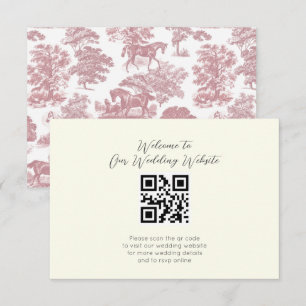 Elegante Vintage Rosa Pferdewanderung Hochzeit Begleitkarte