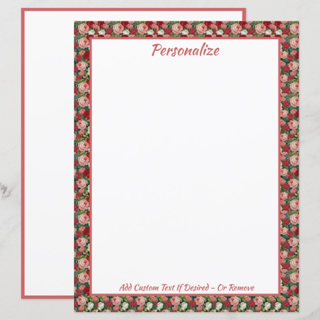 Elegante Vintage Rosa Rosa Rosen (Vorne/Hinten)