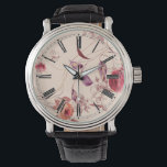 Elegante Vintage Rose Armbanduhr<br><div class="desc">Zeigen Sie Ihre Liebe Vintager Blumen mit dieser eleganten und eleganten Uhr! Hier finden Sie römische Zahlen.</div>