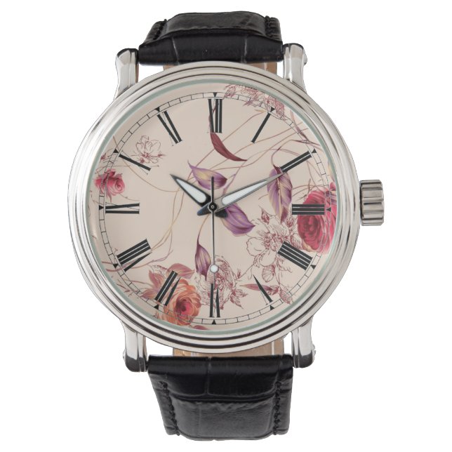 Elegante Vintage Rose Armbanduhr (Vorderseite)