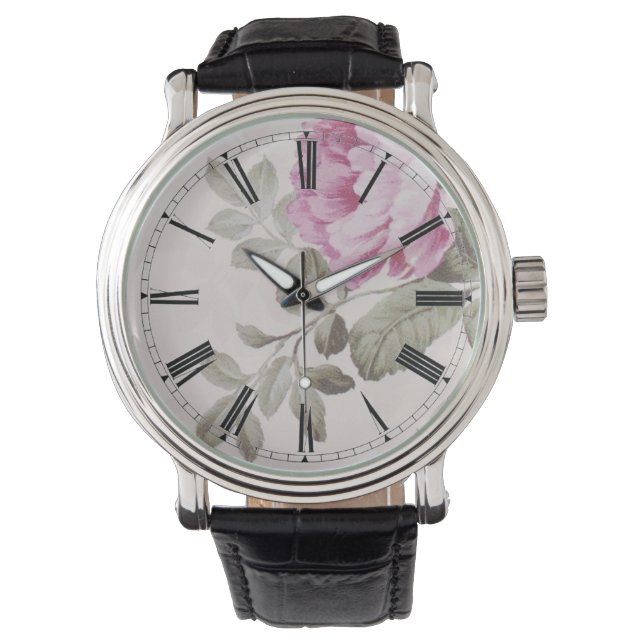 Elegante Vintage Rose Armbanduhr (Vorderseite)