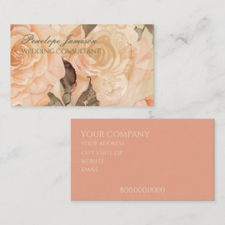 Elegante Vintage-Rosé-Blume Visitenkarte