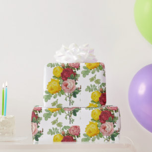 Elegante Vintage Rose Blumengeschenk Geschenkpapier