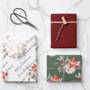 Elegante Vintage Rose Flora Geschenkpapier Set