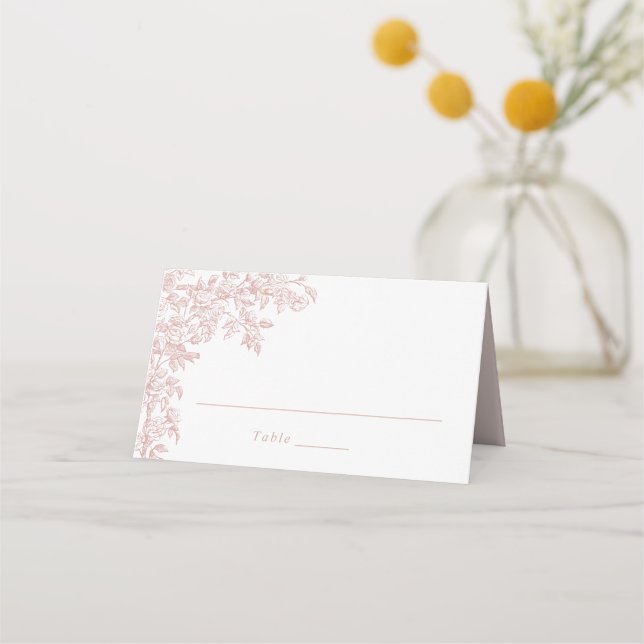 Elegante Vintage Rose Florenz Platzkarte (Vorderseite)