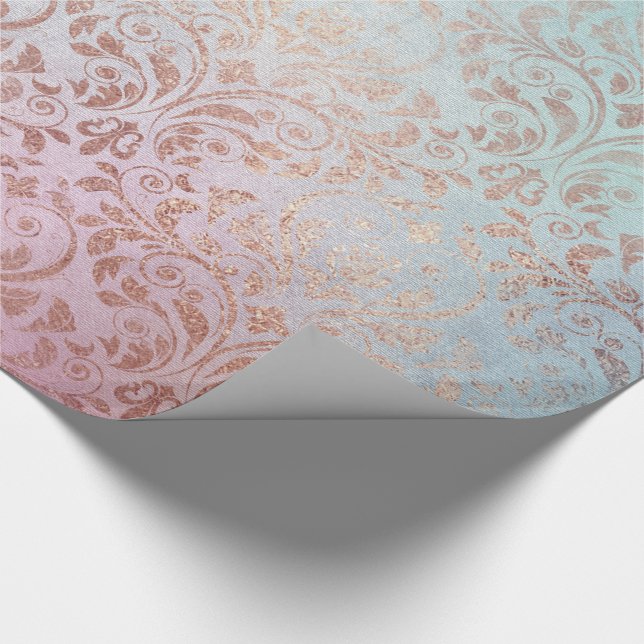 Elegante Vintage Rose Geschenkpapier (Ecke)