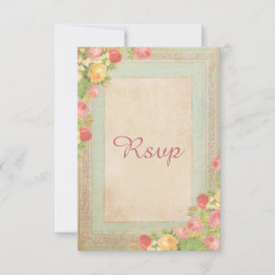 Elegante Vintage Rose Hochzeit RSVP Karte