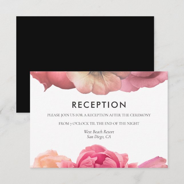 Elegante Vintage Rose Hochzeitskarte Einladung (Vorne/Hinten)