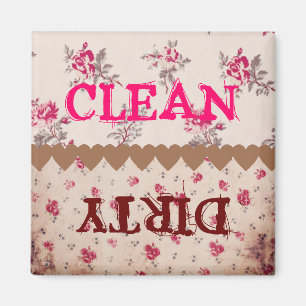 Elegante Vintage Rose mit Blumen, saubere Geschirr Magnet