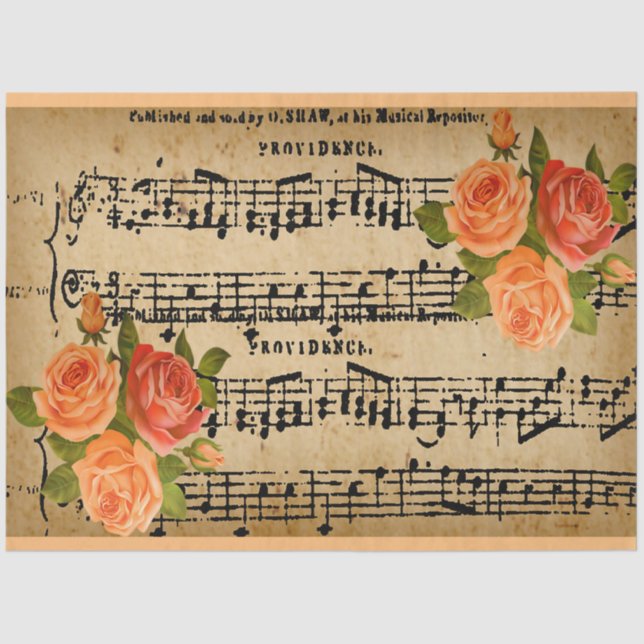 Elegante Vintage Rose Seidenpapier (Vorderseite)