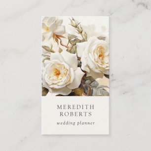 Elegante Vintage-Rosen Antiques Weiß Visitenkarte