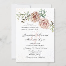 Elegante Vintage Rosen Christliche Hochzeit