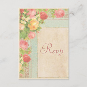 Elegante Vintage Rosen, die UAWG Wedding sind RSVP Karte