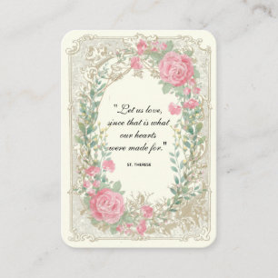 Elegante Vintage Rosenblütenhochzeit  Visitenkarte