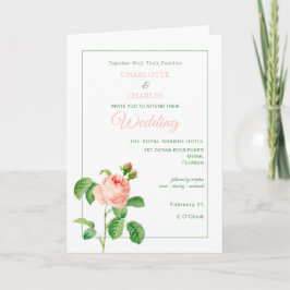 Elegante Vintage Rosenrosen Einladung zur Hochzeit