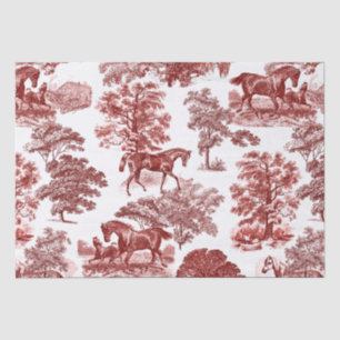 Elegante Vintage Rote Pferde Seidenpapier