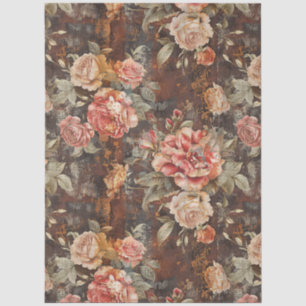 Elegante Vintage-Rustikal-Ländlich Florales Decou Seidenpapier