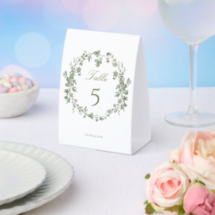 Elegante Vintage Salbeigrüne Französische Florale Tischaufsteller