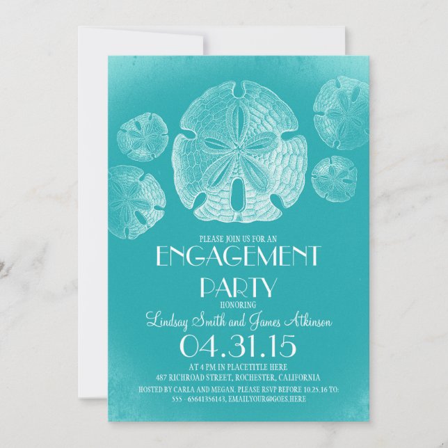 Elegante Vintage Sandstrand-Party Einladung (Vorderseite)