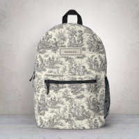 Elegante Vintage Schwarze Toile de jouy