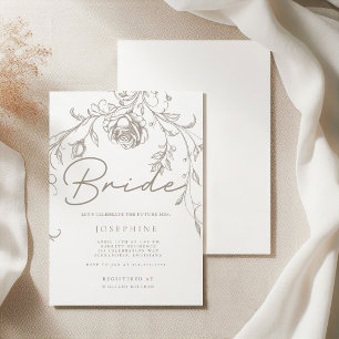 Elegante Vintage-Sepia-Brautparty Einladung