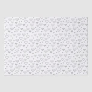 Elegante Vintage Silberherzen Hochzeit, Verlobung Seidenpapier