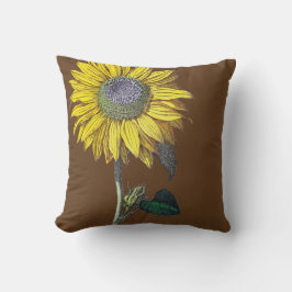 Elegante Vintage Sonnenblume Reversible Solid Brow Kissen