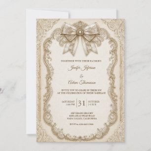 Elegante Vintage-Spitzen-Hochzeitseinladung Einladung