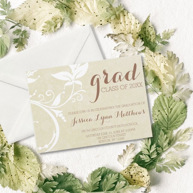 Elegante Vintage Swirl-Klasse 20XX Einladung (Von Creator hochgeladen)