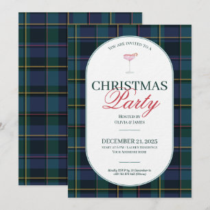 Elegante vintage Tartan Plaid Weihnachtseinladung Einladung